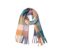 Yatemiole Women's Cashmere Big Coloured Checked Scarf Winter Warm Wrap Scarf, Pattern - 6, 84.6"x13.8"