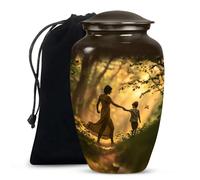 YATHABHISA Brother & Sister Theme 10 Inch, Cremation Urn Human, Large With Velvet Bag, Adult Ashes Urn, Burial Ashes Urns, Memorial Urns, Decorative Urns For Ashes, Funeral Urn For Mom & Dad