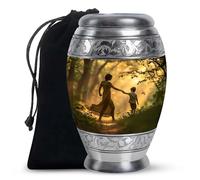 YATHABHISA Brother & Sister Theme 10 Inch, Cremation Urns Human Ashes, Large With Velvet Bag, Decorative Urn, Ashes Urn Adult, Funeral Cremation Urn For Ashes, Human Remain Urn, Large Decorative Urn