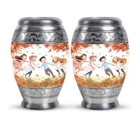 YATHABHISA Brother & Sister Theme 3 Inch, Small Urns For Ashes, Pack Of 2, Keepsake Urns For Humans, Tribute Urn For Ash, Mini Urns For Mom & Dad, Funeral Urns For Male & Female, Decorative Urns