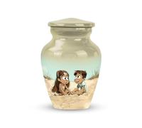YATHABHISA Brother & Sister Theme Small Urns, 3 Inch, Adult Funeral Urn, Pack Of 1, Memorial Urns For Grandparents, Urn For Human Ashes, Mini Urns For Ashes, Keepsake Urn For Male & Female
