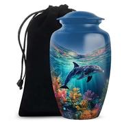 YATHABHISA Dolphin Urn for Ashes, Large Urns for Human Ash, Funeral & Burial Cremation for Adult, Decorative Gift for Father, 10 Inch