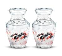 YATHABHISA Dragon Urn, Keepsake Mini Cremation Urns for Adults - Pack of 2 - Small Urn for Human Ashes for Adult Male & Female - Memorial for Human Remains - Funeral Decorative Urns