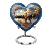 YATHABHISA Heart Urns for Ashes, Keepsake Urn for Human Ashes, Fisherman Funeral Cremation Urns for Human Ashes, Memorial Gift for Brother, Blue, 3 Inch