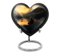 YATHABHISA Keepsake Heart Urns for Ashes, Cremation Urn for Human Ashes, Fisherman Funeral Urns for Human Ashes, Memorial Gift for Mother, Yellow, 3 Inch