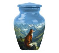 YATHABHISA Mountain Fox - Urns For Human Ashes - Cremation Urn Human Ashes - 3 Inch - Pack Of 1 - Small Keepsake Urn - Human Remains Urn - Funeral Urn Adult Ash Woman - Decorative Urns For Human Ashes