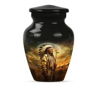 YATHABHISA Native American Decorative Urn, Cremation Urns For Adults Male & Female, Pack Of 1, Small Keepsake Urn For Mom & Dad Ashes, Memorial Burial Urn, Small Ashes Keepsake For Sister