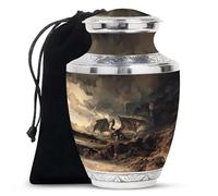 YATHABHISA Phoenix Bird Urns, Modern Urns, 10 Inch, Memorial Urns For Mom & Dad, Large With Velvet Bag, Decorative Urns, Metal Urns For Human Remains, Handcrafted Urns, Cremation Urns