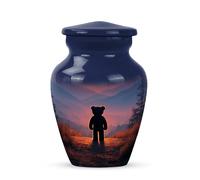 YATHABHISA Teddy Bear Urns for Ashes, Cremation Urn for Human Ashes, Decorative for Funeral & Burial, Memorial Gift for Men & Women, Mini Urns for Ash Container, 3 Inch Urn, Dark Blue