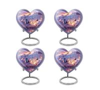 YATHABHISA Twilight Butterflies Heart Urns for Ashes, Small Keepsake Cremation Urns, Funeral Urn for Women (3 Inch, 4 Pcs)