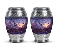 YATHABHISA Twilight Butterflies Small Urn, Cremation Urns, Decorative Urn For Dad, Urn For Ashes For Women, Urn For Ashes Adult Male, Unique Urns For Human Ashes, Ashes Keepsake (Size - 3 Inch, 2 Pcs)