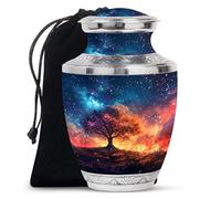 YATHABHISA Urns for Ashes Adult Male & Female, Urns for Ashes, Cremation Urn Human Ashes, Decorative Urns, Funeral Urns for Adult Ashes Men 10''_Blue | Tree of Life Urn | Medium urn, Blue, Orange