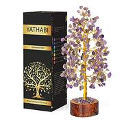 YATHABI Amethyst Crystal Tree - Chakra Tree of Life Decor - Gem Tree - Amythestyst Crystals - Spiritual Decor - Crystal Money Tree - Feng Shui - Good Luck Gifts - Chakra Stones - Positive Enrgy