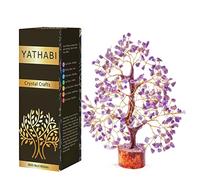 YATHABI Amethyst Crystal Tree - Wealth Stones and Gemstones - Positive Energy Chakra Tree of Life Decor - Purple Spiritual Gift - Crystal Bonsai