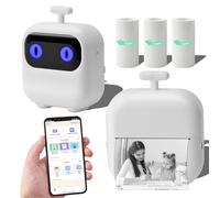 Yatics X2 AI Sticker Printer - Mini Printer with 3 Rolls Paper Small Pocket Printer for Notes&Children DIY Compatible with iOS & Android
