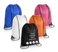 Yatihugy Custom Drawstring Bags,Bulk Personalised Drawstring Gym PE Bag for Sports Swimming Beach,Customised Drawstring Backpack for Travel Dance Climb Trip Party