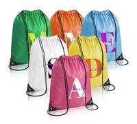 Yatihugy Custom Drawstring Bags Bulk-Personalised Initials Name Backpack for Gym Climb Swimming-Drawstring Bags Pack for Travel Beach Party Club(Multi-Color)