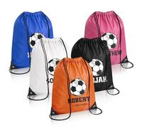 Yatihugy Custom Drawstring Football Bags,Bulk Personalised Gym PE Bag for Sports Swimming Beach,Customised Drawstring Backpack for Travel Dance Climb Trip Party