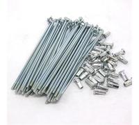 YATINGZHANG Bike Spokes Bike Spokes Electric Bicycle Silver 13G Diameter 2.2mm Length 100-290mm 45 Steel + Nipples 36pcs/lot(214 mm)