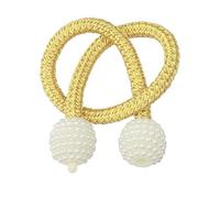 YATINGZHANG Tie Backs For Curtains 1Pcs Pearl Buckle Curtain Clip Tieback Holdbacks Tie Backs Strap Ball Hanging Lace Accessories(Gold)