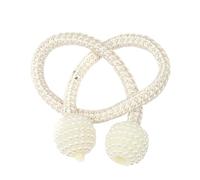 YATINGZHANG Tie Backs For Curtains 1Pcs Pearl Buckle Curtain Clip Tieback Holdbacks Tie Backs Strap Ball Hanging Lace Accessories(Light Beige)