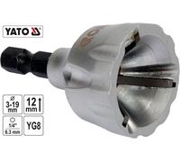 YATO Carbide HSS External Pipe Deburrer for Thread Ends 3-19 mm 1/4" Drive