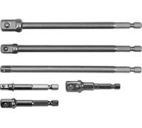 Yato Hex Socket Adaptor Set 6 Pcs, 1/2", 3/8", 1/4" 50 & 150mm Long (Yt-04629)