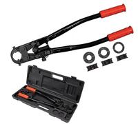Yato Professional Aluminium Composite Pipe PEX-AL-PEX Crimping Pliers, 16-26 mm, TH & U Contour, 3-Piece Set, 4 kg, Red, Alloy Steel Handle