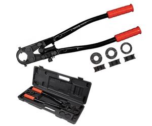 Yato Professional Aluminium Composite Pipe PEX-AL-PEX Crimping Pliers, 16-26 mm, TH & U Contour, 3-Piece Set, 4 kg, Red, Alloy Steel Handle