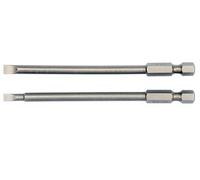 Yato Professional Extra Long 100mm Slotted Screwdriver Bits Set Of 2: 4&5 mm