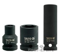 Yato professional impact sockets deep & short CR-MO, 1/2", sizes 10-32 mm
