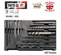 Yato Professional SCREW EXTRACTOR SET & HSS DRILL BITS 12pcs YT-0591