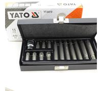 Yato Ribe Bit Set Socket Set 15 Pieces S2 30+75mm M6-M14 YT-0419