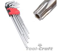 YATO YT-0512, torx tamperproof security bits long arms allen key set 9pcs