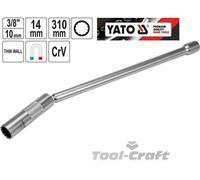 YATO YT-08163, magnetic spark plug socket, 3/8" drive thin wall 14mm, 310mm long
