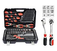 Yato YT-38881 Socket Set 1/4 Inch, 3/8 Inch, 1/2 Inch 129 Pieces