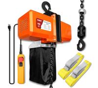 YATOINTO 1100LBS Electric Chain Hoist, 120V Winch with 5ft Wired Remote Control, Single Phase Overhead Crane Garage Ceiling Pulley Winch Hook Mount, 9.8ft Lift Height, w/Emergency Stop Switch
