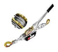 YATOINTO Come Along Winch 2 T Pulling Capacity 7 FT Steel Cable 2 Hooks Heavy Duty Ratchet Power Puller Tool with Dual Gears Automotive Hoist Cable Puller Ideal for Vehicle Rescue.