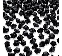 YATOJUZI 500pcs Fake Ice Cubes Black Acrylic Crushed Rocks Vase Fillers Plastic Diamonds Gems for DIY Party Wedding Centerpiece Table Scatter Prop Display 0.5" (Only Black)