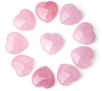 YATOJUZI 5pcs Natural Rose Quartz Heart Healing Crystals Love Stones Sets Bulk Polished Pocket Palm Thumb Gemstones Energy Reiki Balance Meditation Therapy 1 Inch