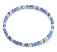 YATOJUZI Baseball Necklace for Men 16"/18"/20" Glitter Rhinestone Clay Beaded Necklace for Men Shiny Cool Baseball Accessories Drip Necklaces Gifts for Players Team Lovers, 16inches, Rhinestone, No