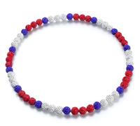 YATOJUZI Baseball Necklace for Men 16"/18"/20" Glitter Rhinestone Clay Beaded Necklace for Men Shiny Cool Baseball Accessories Drip Necklaces Gifts for Players Team Lovers, 16inches, Rhinestone, No