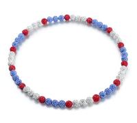 YATOJUZI Baseball Necklace for Men 16"/18"/20" Glitter Rhinestone Clay Beaded Necklace for Men Shiny Cool Baseball Accessories Drip Necklaces Gifts for Players Team Lovers, 18inches, Rhinestone, No