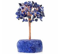 YATOJUZI Blue Sodalite Crystal Tree Natural Gemstone Base Copper Wire Tree of Life for Positive Energy Reiki Good Luck Home Office Office Decoration Gifts