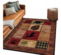 YATOLA Rug for Living Room Bedroom Girl Boy Kid’s Room Decoration Rugs Large Anti-skid Washable Soft Carpet Mat Playing Mat Non-shedding Nursery Deer Bear Vintage Tribal Brown (Brown 3, 40x60x0.5cm)