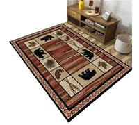 YATOLA Rug for Living Room Bedroom Vintage Brown Grey Area Rug Washable Anti Slip Extra Large Floor Carpets Mat Beside Kids Girl Boy Soft Touch Rug Antiskid Forest Animal Carpet (Red, 120_x_160cm)