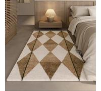 YATOLA Rug Moroccan Shaggy Rugs Living Room Vintage Washable Area Rugs Large Non Slip Boho Brown Ultra Soft Oriental Tribal Farmhouse Carpet for Bedroom Dining Hallway Geometry (Brown 5, 50x120cm)