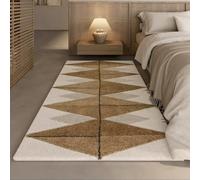 YATOLA Rug Moroccan Shaggy Rugs Living Room Vintage Washable Area Rugs Large Non Slip Boho Brown Ultra Soft Oriental Tribal Farmhouse Carpet for Bedroom Dining Hallway Geometry (Brown 4, 40x60cm)