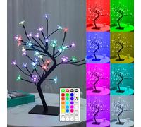 YATOSEEN 36-LED Artificial Illuminated Cherry Blossom Tree, RGB Cherry Blossom Tree Light with Remote Control, 16 Color Changes, Home Decor Night Light,Suitable for Valentine's Day, Christmas,Wedding