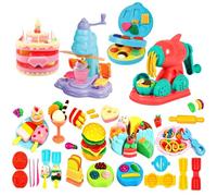 YATOSEEN 4 in 1 Play Color Dough Set, Ice Cream Noodle Hamburger Cake Maker